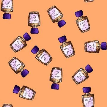 Pattern scent perfum bottle male sketch hand drawn イラスト素材