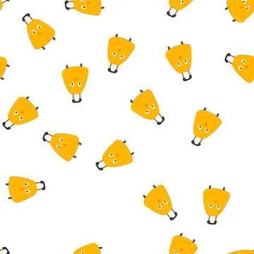 Pattern school kid luggage cartoon vector Stock Illustration