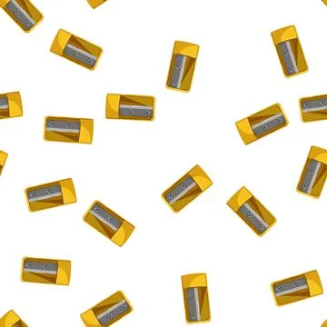 Pattern school pencil sharpen cartoon vector Illustration