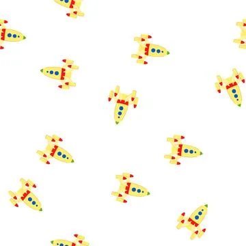 Pattern science rocket toy cartoon vector Stock Illustration