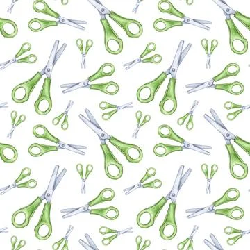 Pattern scissors abstract watercolor Illustrazione stock