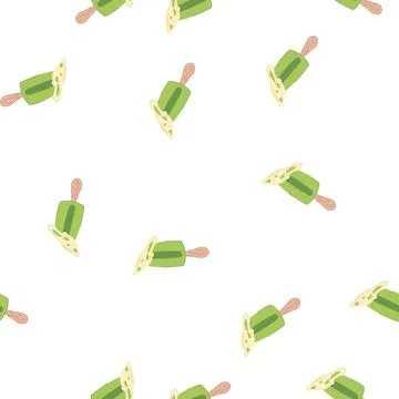 Pattern scoop fallen ice cream cartoon vector Stock Illustration