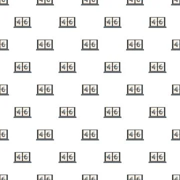 Pattern of scoreboards displaying number 46 on white background Illustrazione stock