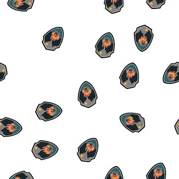 Pattern scout retro bonfire badge cartoon vector Stock Illustration