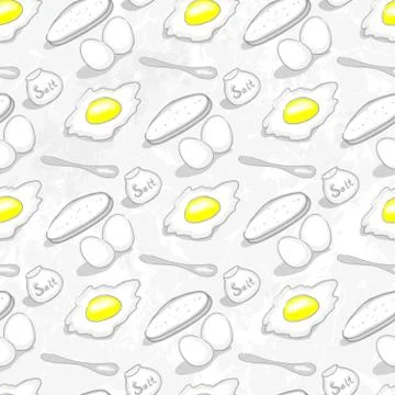 Pattern With Scrambled Eggs And Salt 스톡 일러스트