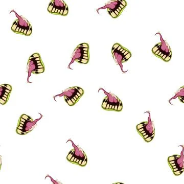 Pattern scream horror mouth cartoon vector Stock Illustration
