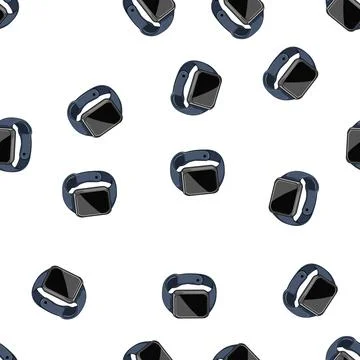 Pattern screen smart watch cartoon vector Stock Illustration