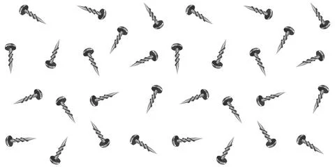 Pattern of screws. Tools for construction maintenance fasteners. Vector. Stock Illustration