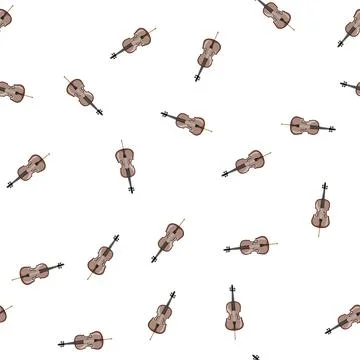 Pattern scroll cello cartoon vector 스톡 일러스트