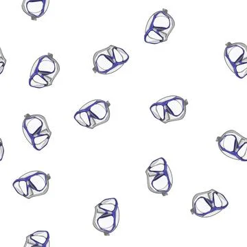 Pattern scuba diving mask cartoon vector Stockillustratie