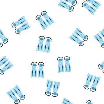 Pattern scuba flippers cartoon vector 库存插图