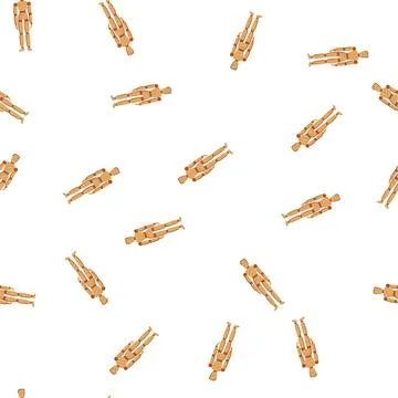 Pattern sculpture wood man model cartoon vector Stock Illustration