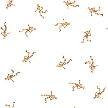 Pattern sculpture wood man model cartoon vector Illustrazione stock