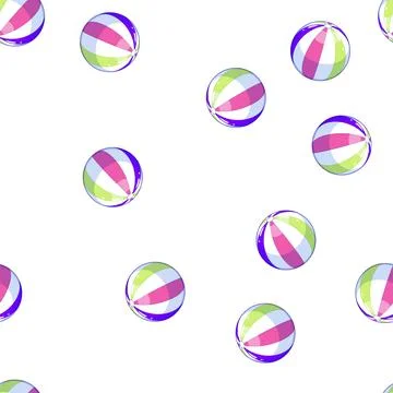 Pattern sea beach ball cartoon vector Illustrazione stock