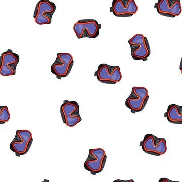 Pattern sea diving mask cartoon vector イラスト素材