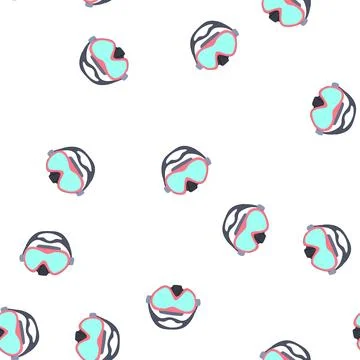 Pattern sea diving mask cartoon vector Stock Illustration