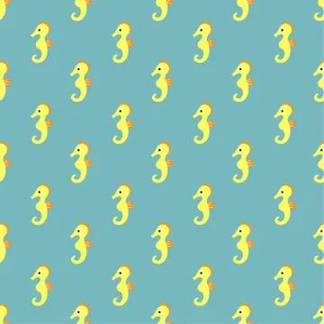 Pattern with sea horse イラスト素材