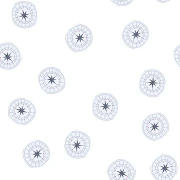 Pattern sea nautical compass cartoon vector Stockillustratie