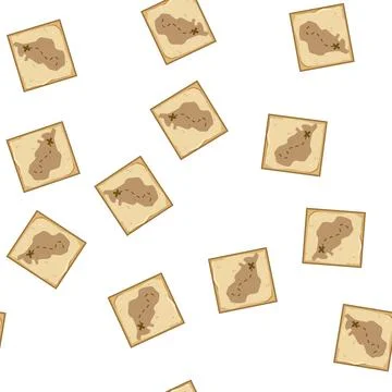 Pattern sea nautical map cartoon vector Stock Illustration