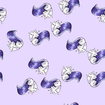 Pattern sea ocean waves sketch hand drawn 스톡 일러스트