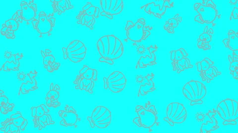 Pattern of sea shells and crabs on a blue background, suitable for beachthemed d Stock Footage 324263965