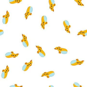 Pattern sea submarine cartoon vector Stockillustratie