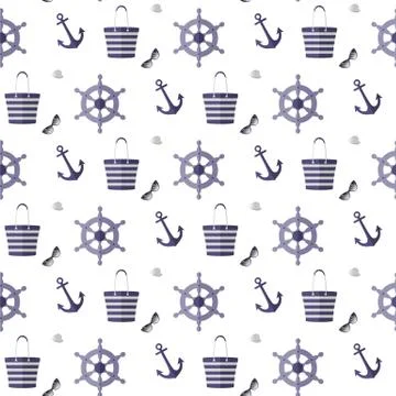Pattern on the sea theme. Stock Illustration