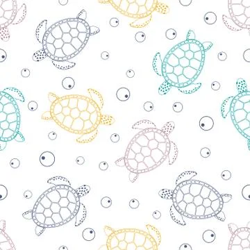 Pattern with sea turtles 스톡 일러스트