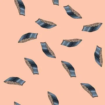 Pattern seafood fish fillet sketch hand drawn Stock Illustration