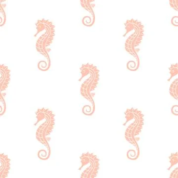 Pattern with seahorse Stock Illustration