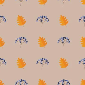 Pattern sealing autumn leaves Stock Illustration