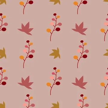 Pattern sealing autumn leaves Stock Illustration