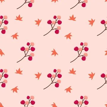 Pattern sealing autumn leaves Stock Illustration