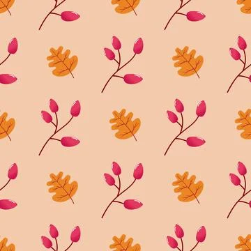 Pattern sealing autumn leaves Stock Illustration
