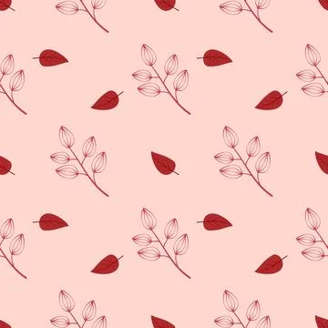 Pattern sealing autumn leaves Stock Illustration