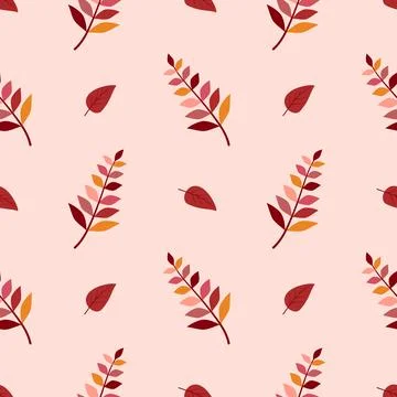Pattern sealing autumn leaves Stock Illustration