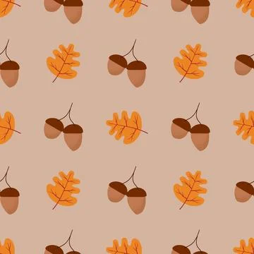 Pattern sealing autumn leaves Stock Illustration