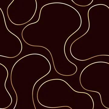 The pattern is seamless of abstract spots and lines in gold and black colors. Stock Illustration