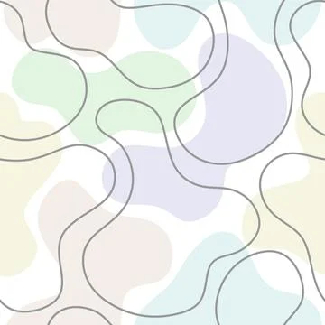 Pattern seamless of abstract spots and lines of pastel pink turquoise purple Stock Illustration