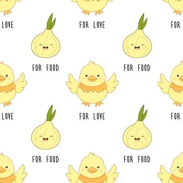 Pattern seamless  animals vegan day , veganism for love, for food Stock Illustration