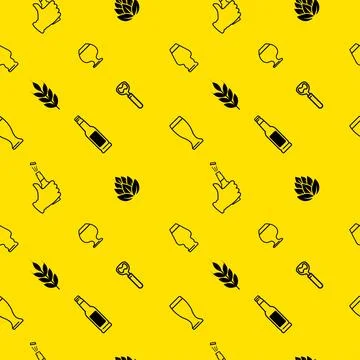 Pattern seamless background design for beer store Stock Illustration