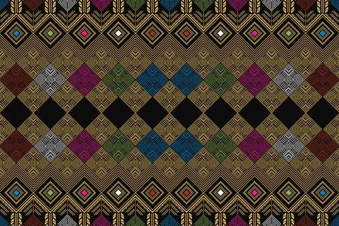 Pattern seamless batik songket rangrang lombok Illustrazione stock