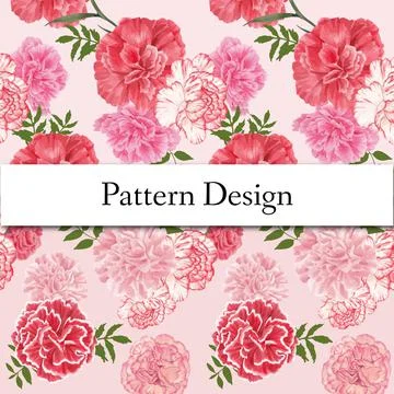 Pattern seamless with carnation flower concept, watercolor style Illustrazione stock