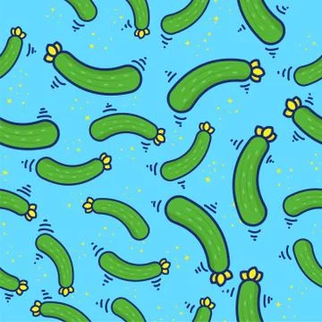 Pattern seamless cucumber, for background, web, banner, for print and can edi Stock Illustration