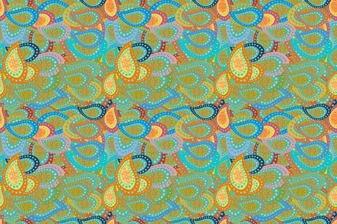 Pattern, seamless, floral border. Garland of flowers. Curls, shiny tracery weave Stock Illustration