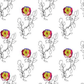 Pattern seamless floral witch small colorful flowers . Vector illustration for Stock Illustration