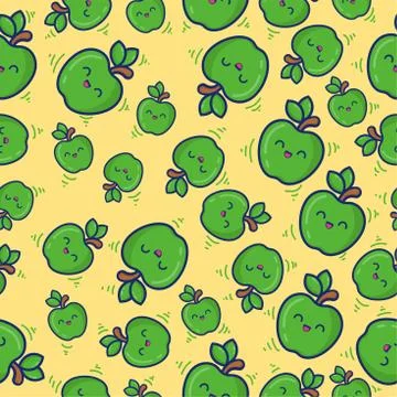 Pattern seamless fruit apple, for background, web, banner, for print and can  Stock Illustration