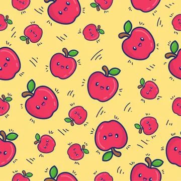 Pattern seamless fruit apple, for background, web, banner, for print and can  Illustrazione stock