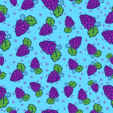 Pattern seamless fruit grapes, for background, web, banner, for print and can Stock Illustration