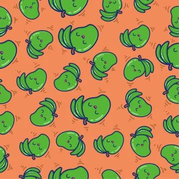 Pattern seamless fruit mango, for background, web, banner, for print and can  Stock Illustration